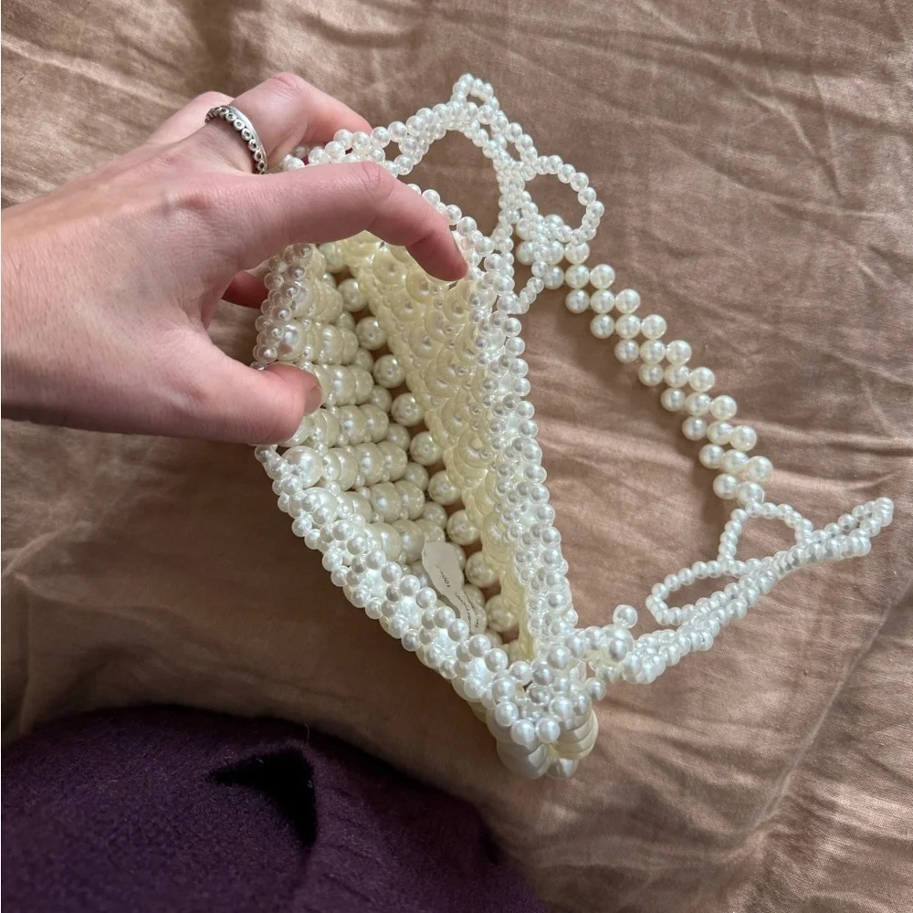 Elegant Pearl Beaded Women's shoulder mini bag